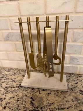 Gold Bar Tool Set with Marble Base
